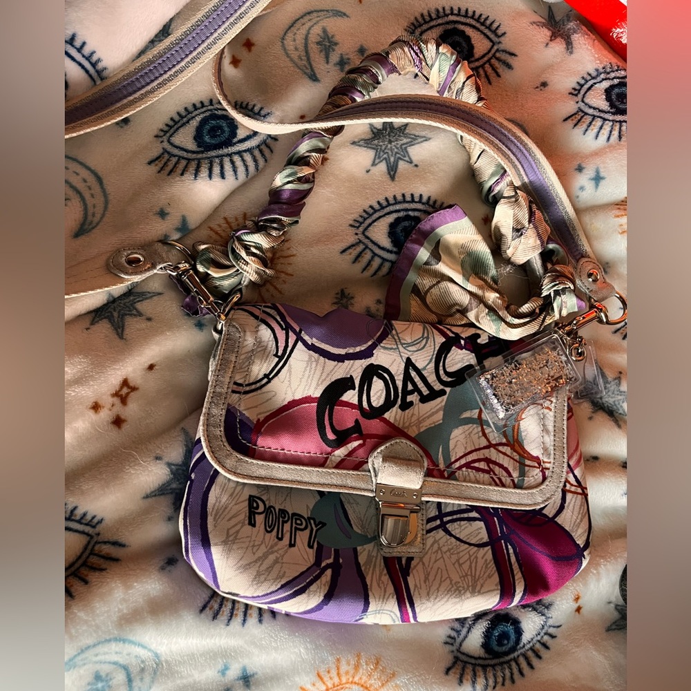 Coach Layla Poppy Metallic Hobo Crossbody - Picture 2 of 9